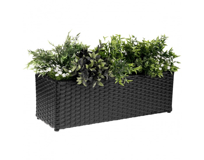 Ratanový kvetináč Tyrion - čierna