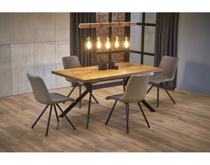 Jedálenský stôl Tyson - orech / čierna