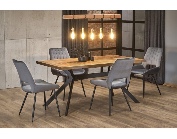 Jedálenský stôl Tyson - orech / čierna