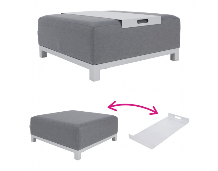 Hliníkový záhradný set Ubul - svetlosivá / biela