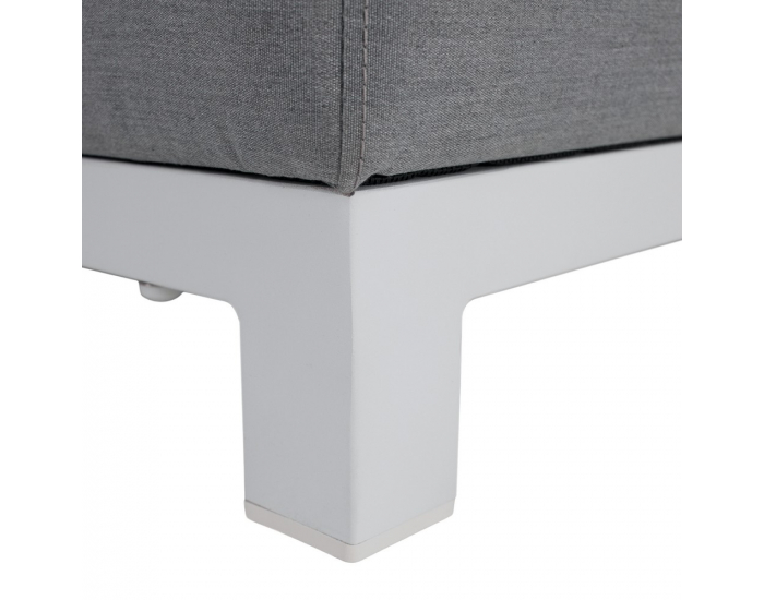 Hliníkový záhradný set Ubul - svetlosivá / biela