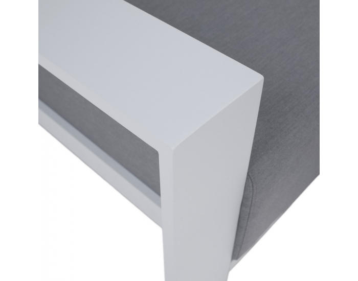 Hliníkový záhradný set Ubul - svetlosivá / biela