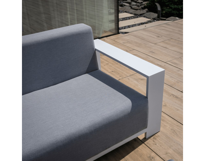 Hliníkový záhradný set Ubul - svetlosivá / biela