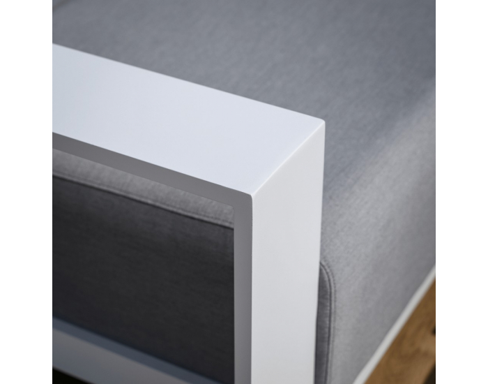 Hliníkový záhradný set Ubul - svetlosivá / biela