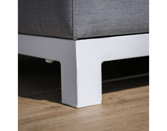 Hliníkový záhradný set Ubul - svetlosivá / biela