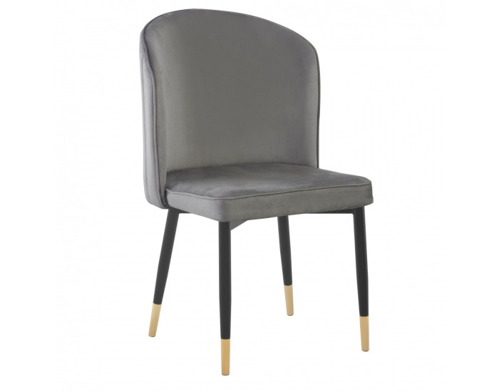 Jedálenská stolička Udaja - sivá (Velvet) / čierna