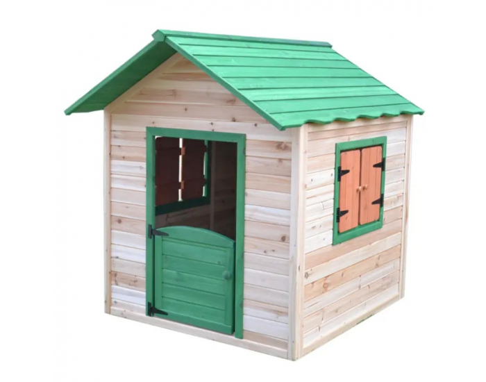 Drevený záhradný domček pre deti Udim - prírodná / zelená