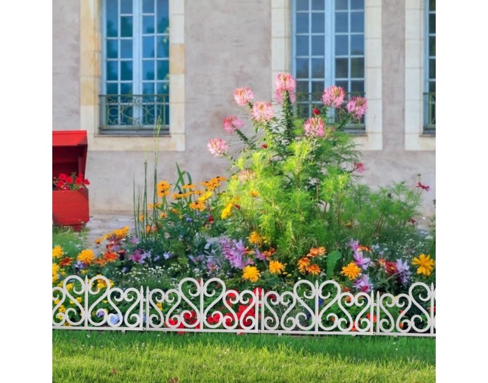 Obruba trávnika / záhradný plôtik (4 ks) Udor - biela