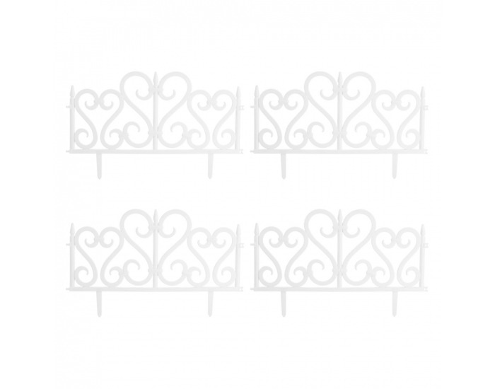 Obruba trávnika / záhradný plôtik (4 ks) Udor - biela