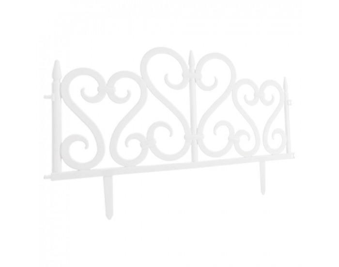 Obruba trávnika / záhradný plôtik (4 ks) Udor - biela