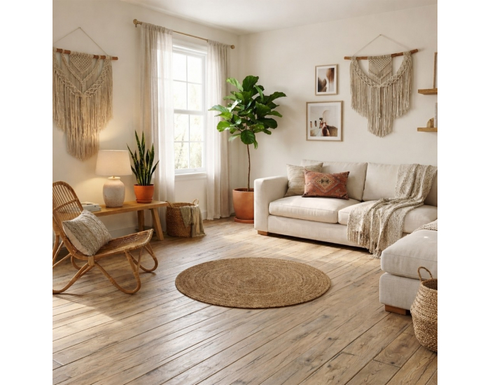 Okrúhly koberec Uland 120 cm - prírodná