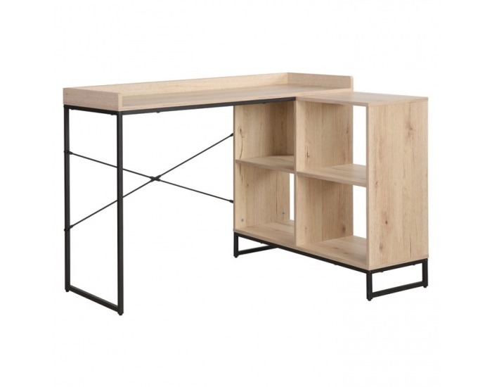 Rohový PC stolík Ulostol - dub / čierna