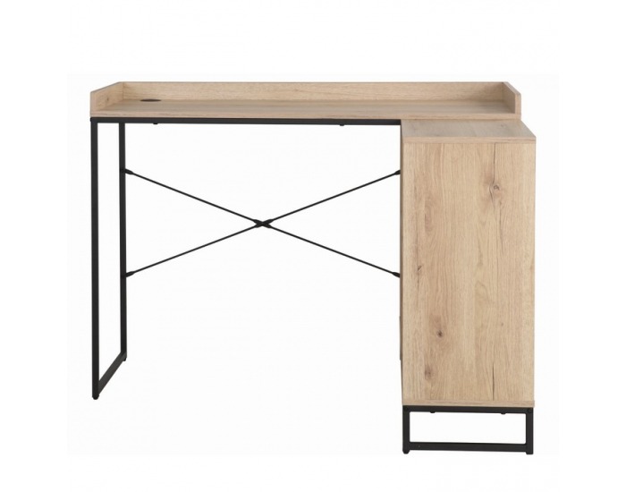 Rohový PC stolík Ulostol - dub / čierna