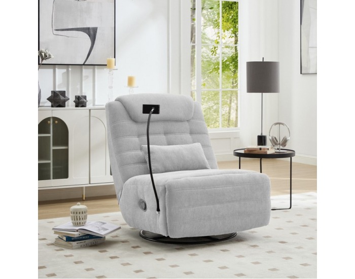 Otočné hojdacie kreslo Umbro - svetlosivá