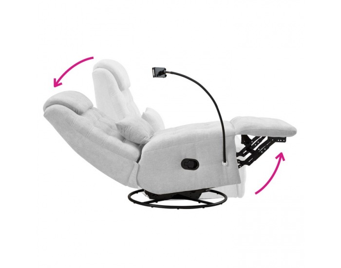 Otočné hojdacie kreslo Umbro - svetlosivá