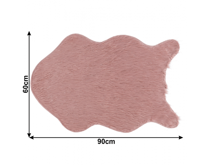 Umelá kožušina Fox Typ 3 60x90 cm - ružová / zlatoružová