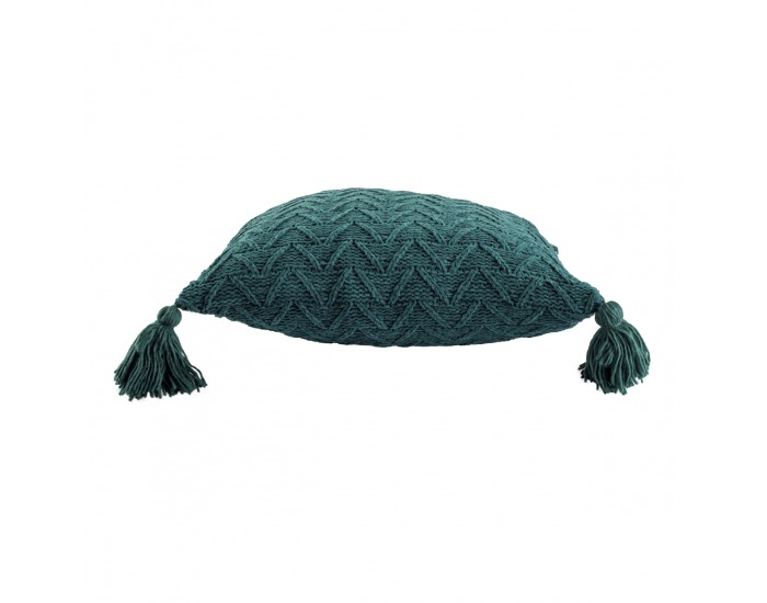Pletený vankúš Usale 45x45 cm - tmavozelená