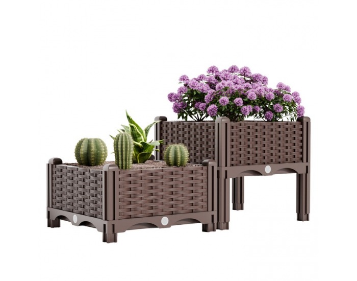 Plastový kvetináč (2 ks) Utlan - hnedá