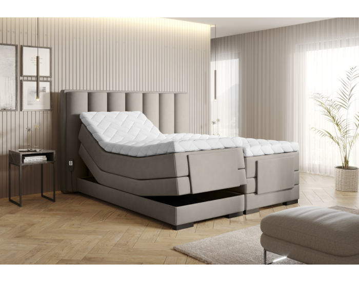 Elektrická polohovacia manželská posteľ Vajana 160 - béžová