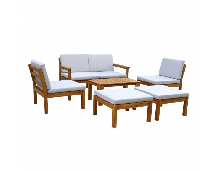 Záhradný nábytok Valdez - svetlosivá / prírodná