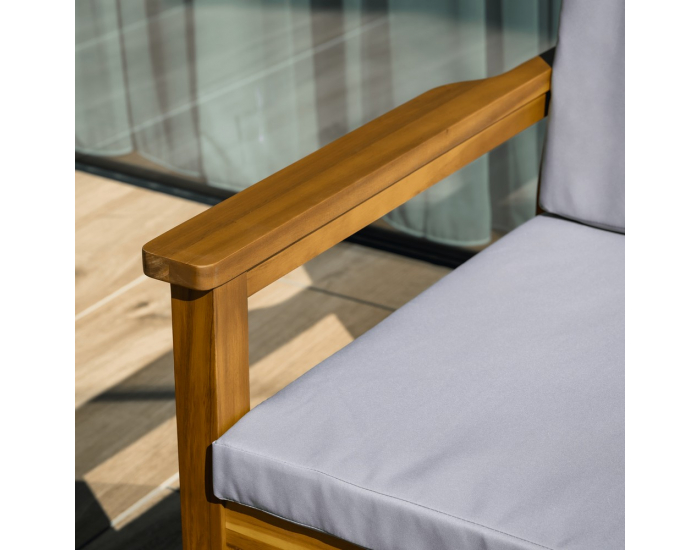 Záhradný nábytok Valdez - svetlosivá / prírodná