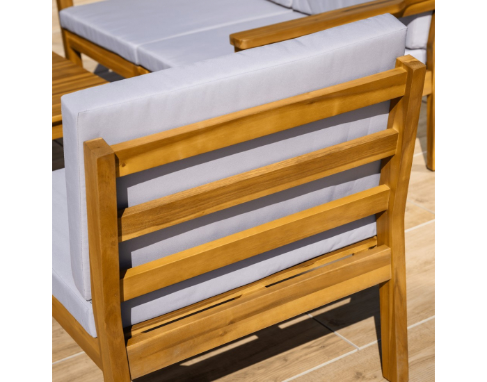 Záhradný nábytok Valdez - svetlosivá / prírodná