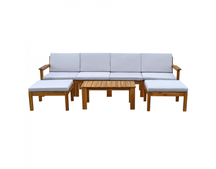 Záhradný nábytok Valdez - svetlosivá / prírodná