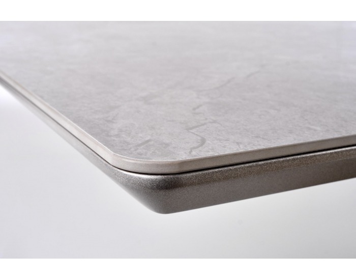 Rozkladací jedálenský stôl Valentino - svetlosivá / zlatá