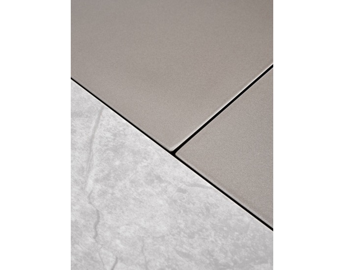 Rozkladací jedálenský stôl Valentino - svetlosivá / zlatá