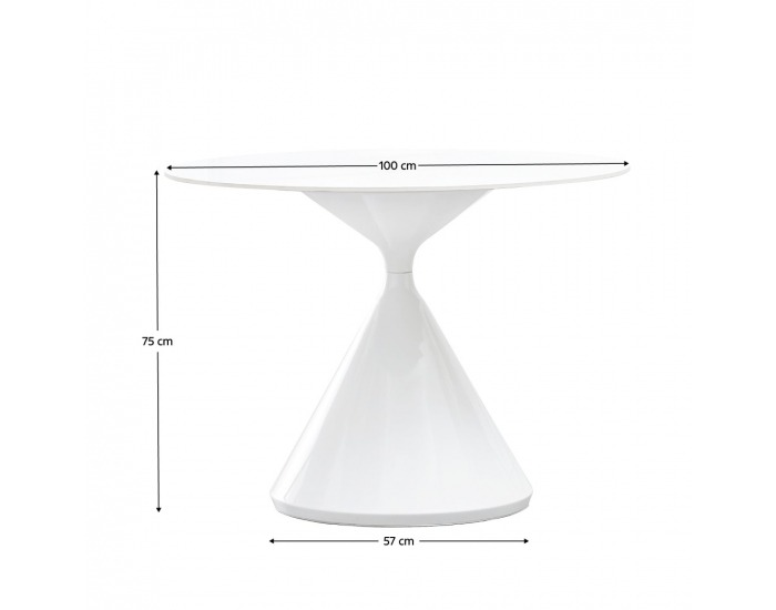 Okrúhly jedálenský stôl Valer Typ 2 100 - svetlý mramor / biela