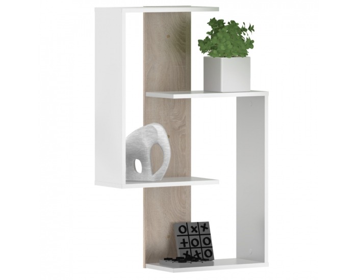 Polica Valpa - biela / dub sonoma