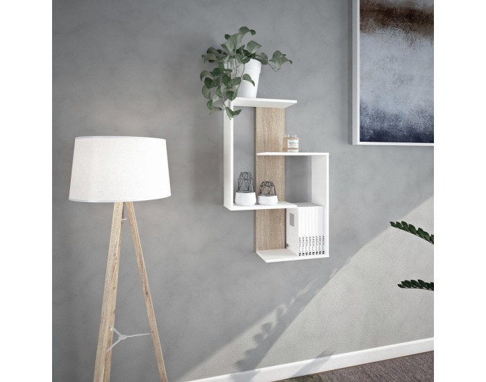 Polica Valpa - biela / dub sonoma