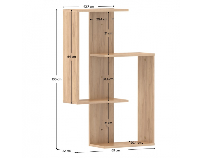 Polica Valpa - dub craft zlatý