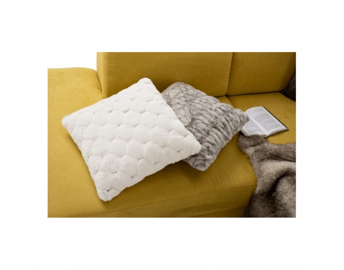 Vankúš Vanke Typ 2 45x45 cm - biela / sivohnedá (taupe)