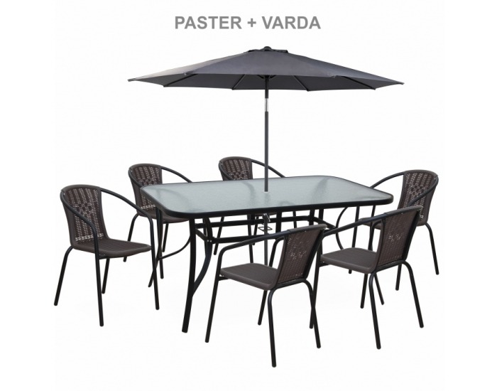 Záhradná stolička Varda - tmavohnedá / čierna