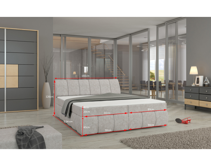 Čalúnená manželská posteľ s úložným priestorom Vareso 140 - svetlohnedá (Orinoco 22)