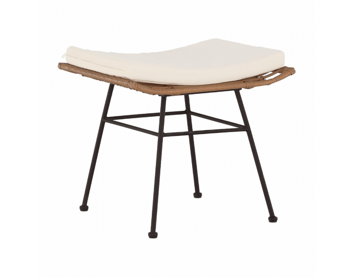 Záhradný set z umelého ratanu Vasal - čierna / prírodná / béžová / čierno-biely pásik