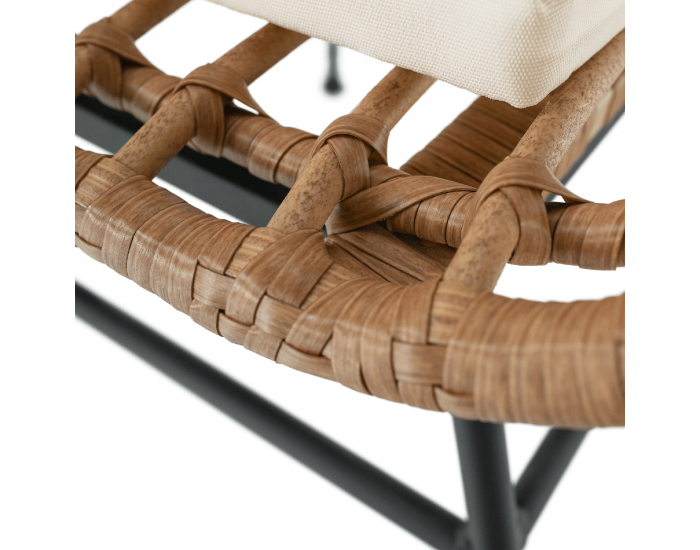 Záhradný set z umelého ratanu Vasal - čierna / prírodná / béžová / čierno-biely pásik