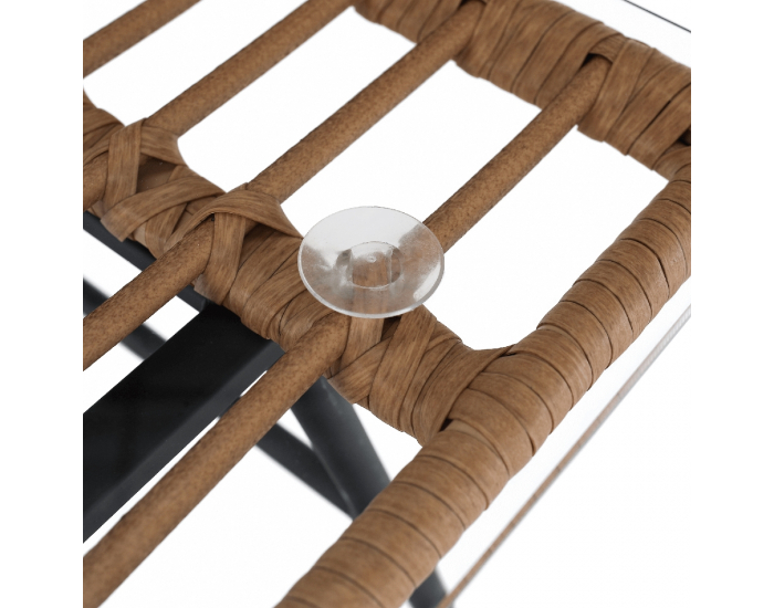 Záhradný set z umelého ratanu Vasal - čierna / prírodná / béžová / čierno-biely pásik