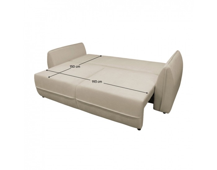 Rozkladacia pohovka s úložným priestorom Vebi Big Sofa - krémová