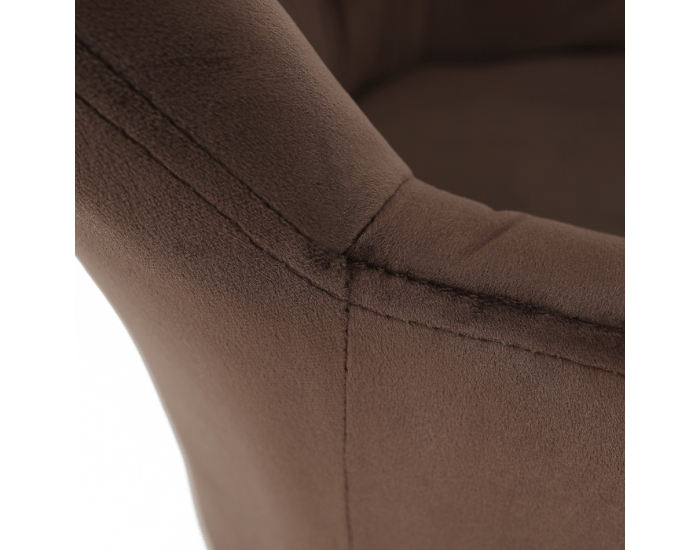 Dizajnové otočné kreslo Veleza - hnedá (Velvet) / čierna