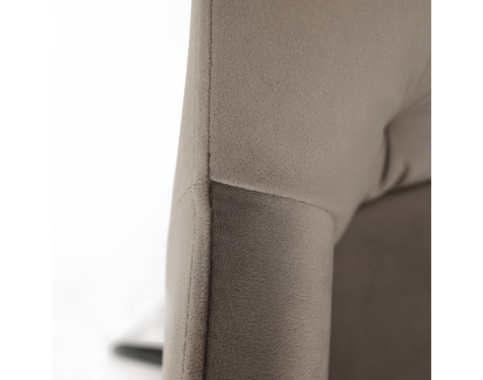 Dizajnové otočné kreslo Veleza - sivohnedá (taupe) (Velvet) / čierna