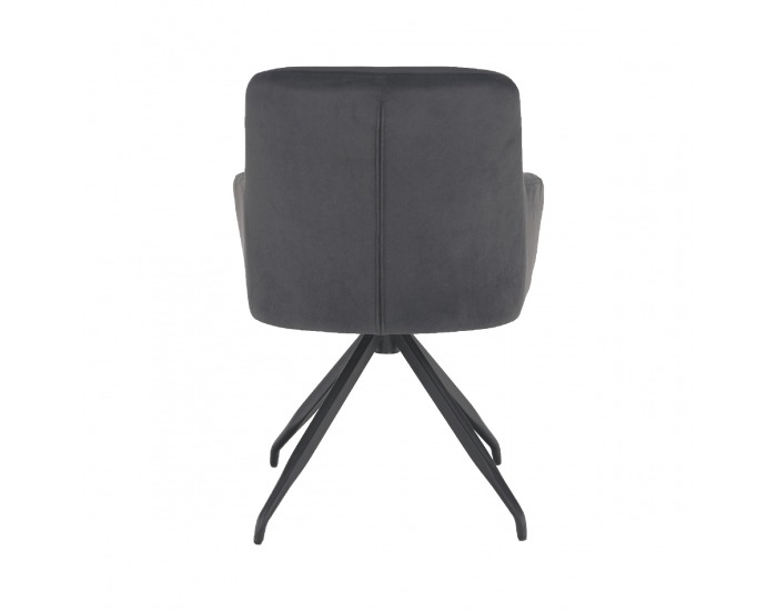 Dizajnové otočné kreslo Veleza - tmavosivá (Velvet) / čierna