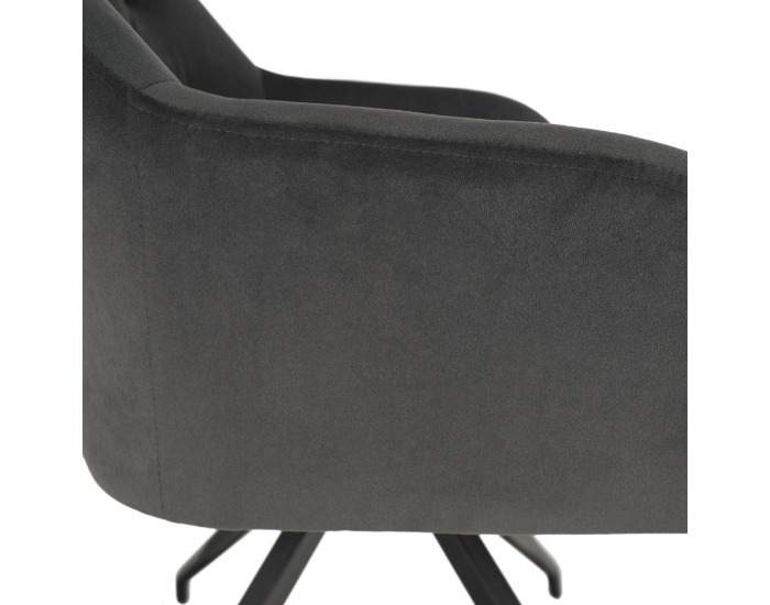 Dizajnové otočné kreslo Veleza - tmavosivá (Velvet) / čierna
