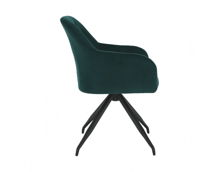Dizajnové otočné kreslo Veleza - zelená (Velvet) / čierna
