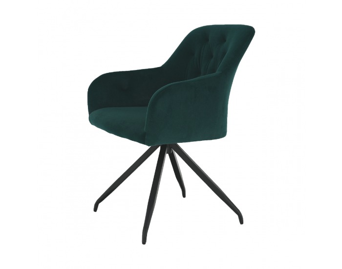 Dizajnové otočné kreslo Veleza - zelená (Velvet) / čierna