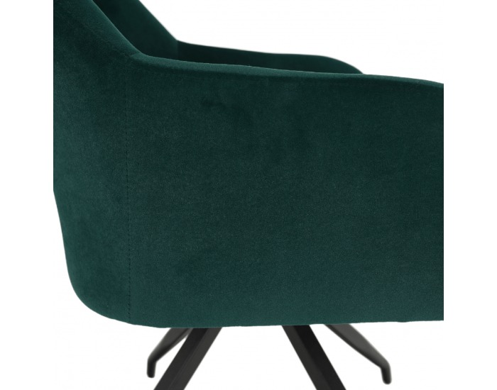 Dizajnové otočné kreslo Veleza - zelená (Velvet) / čierna