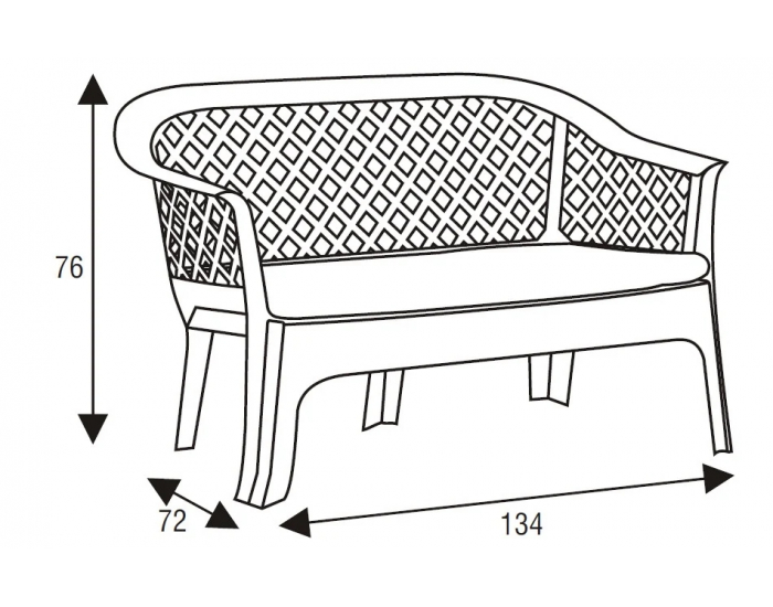 Plastový záhradný nábytok Velha - antracit / béžová