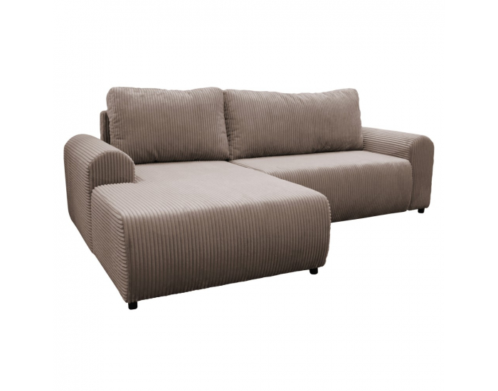 Rohová sedačka s rozkladom a úložným priestorom Velina Roh L - hnedá