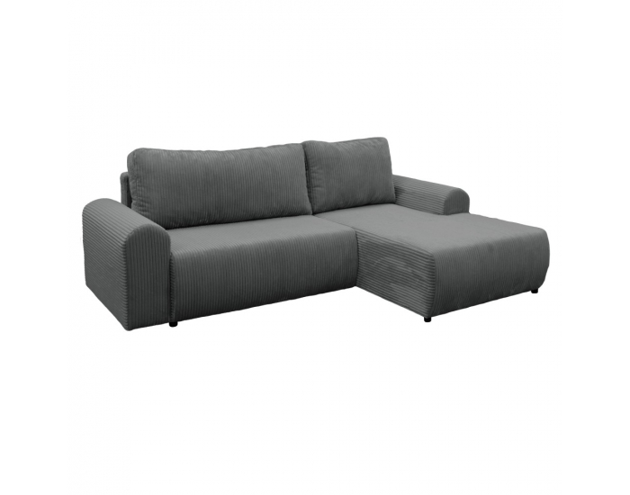 Rohová sedačka s rozkladom a úložným priestorom Velina Roh P - sivá